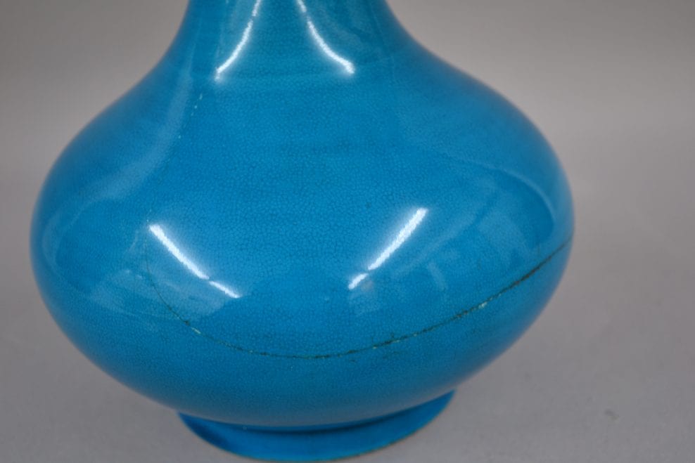 Rare Turquoise Pear Shaped Vase, Qianlong seal mark and of the period 1736 – 1795.