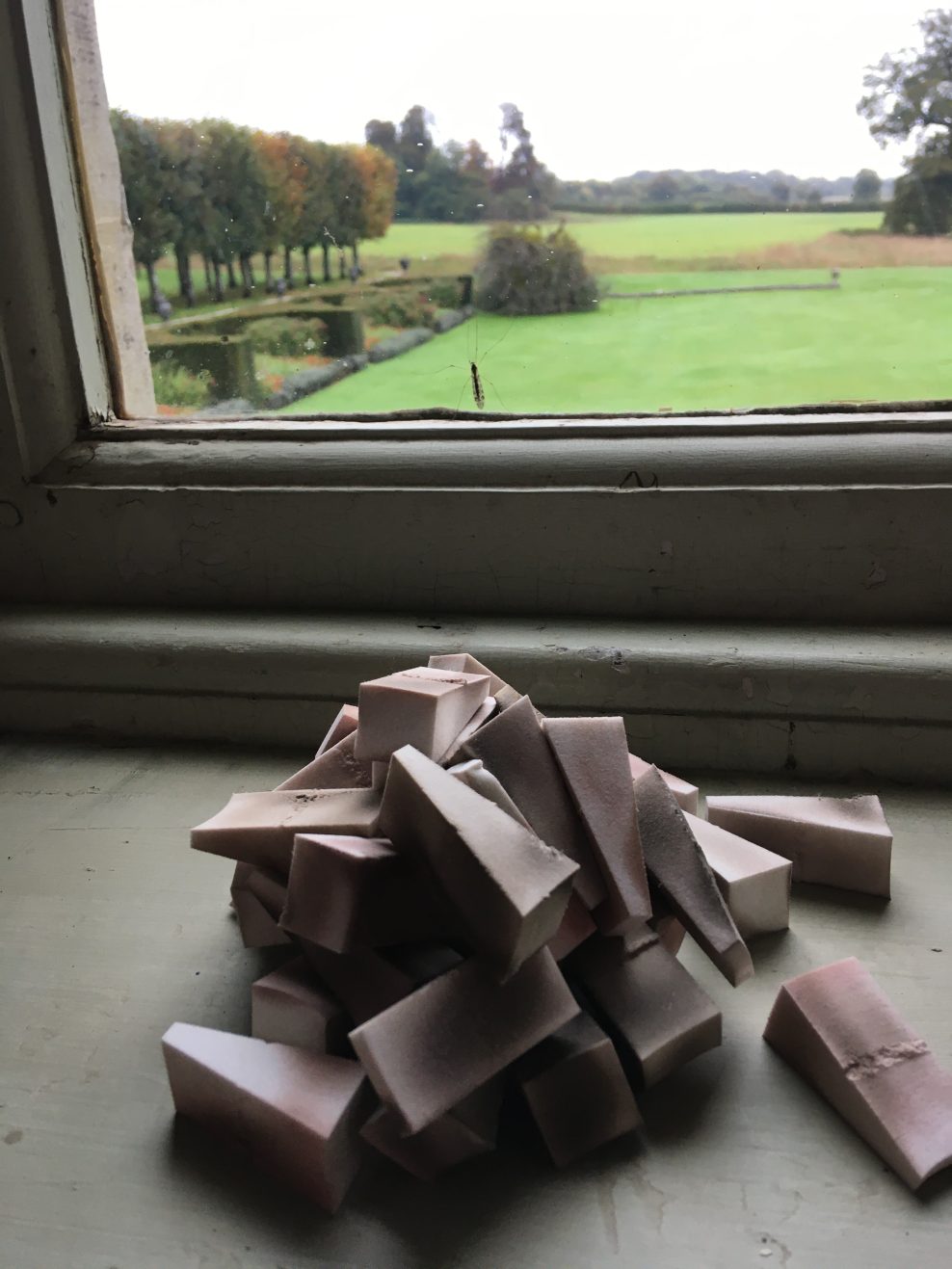 Conservation of the study curtains. Mottisfont. National Trust Property.