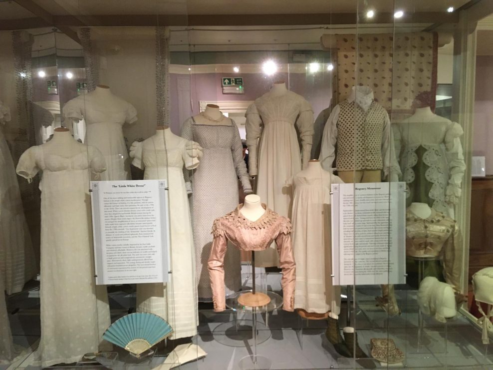 Conservation and installation of Regency costume. Chertsey Museum. Chertsey.