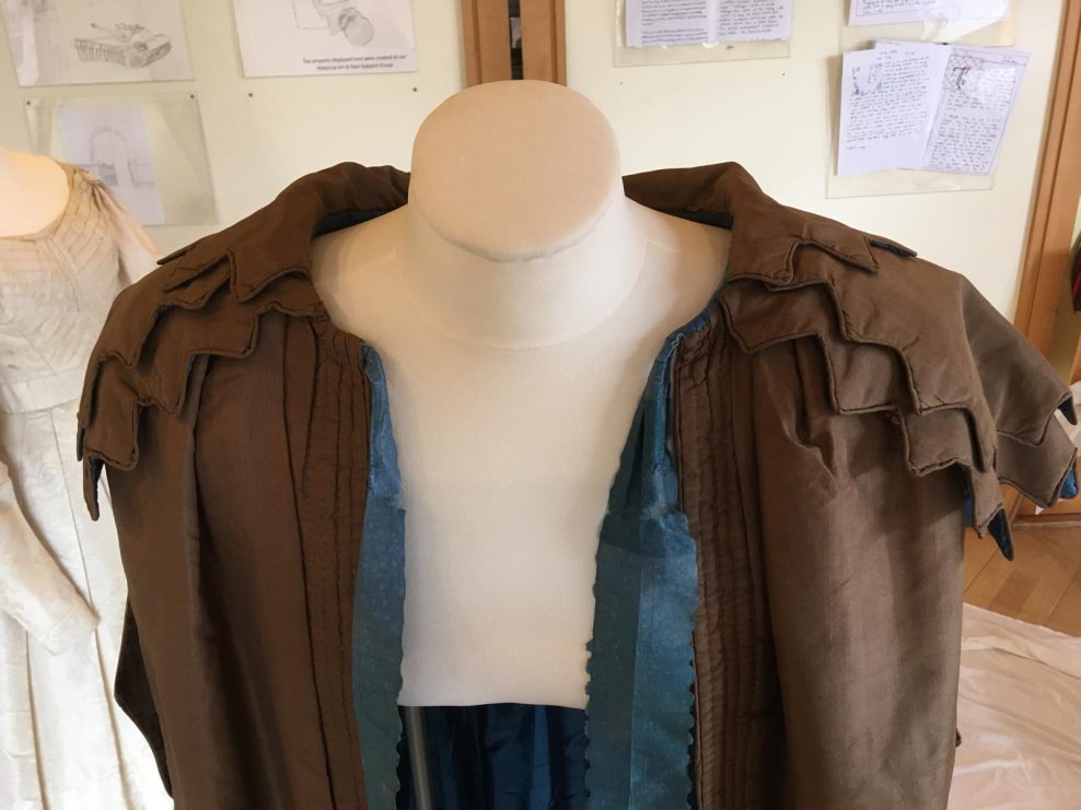 Conservation and installation of Regency costume. Chertsey Museum. Chertsey.