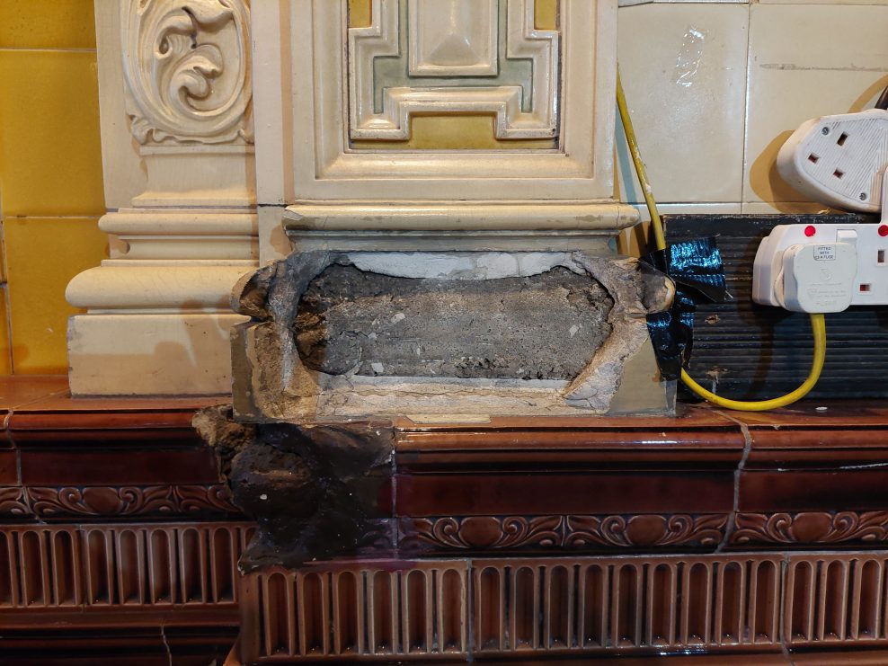 Tiling, faience and sculptural ceramics, Morecambe Winter Gardens